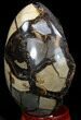 Septarian Dragon Egg Geode - Black Calcite Crystals #34699-1